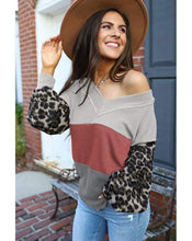 Load image into Gallery viewer, PREORDER Leopard Sleeve Fall Top