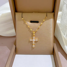 Load image into Gallery viewer, PREORDER Gold Chain Cross Necklace