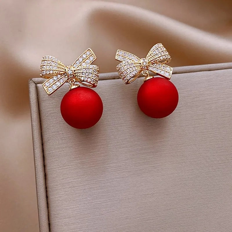 PREORDER Dainty Red Ornament Earrings