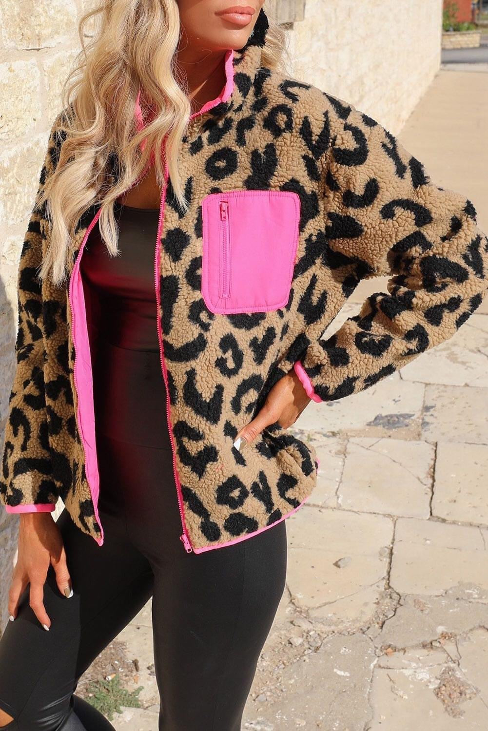 PREORDER Leopard and Pink Trim Jacket
