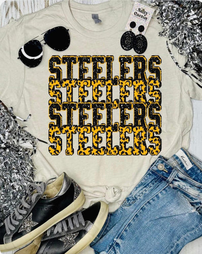 PREORDER Steelers Sparkle and Leopard Tee