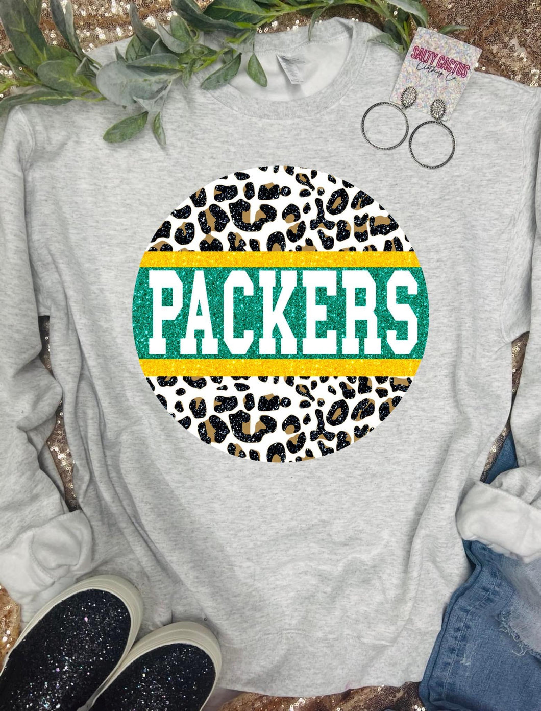 PREORDER Packers Leopard Circle Crewneck